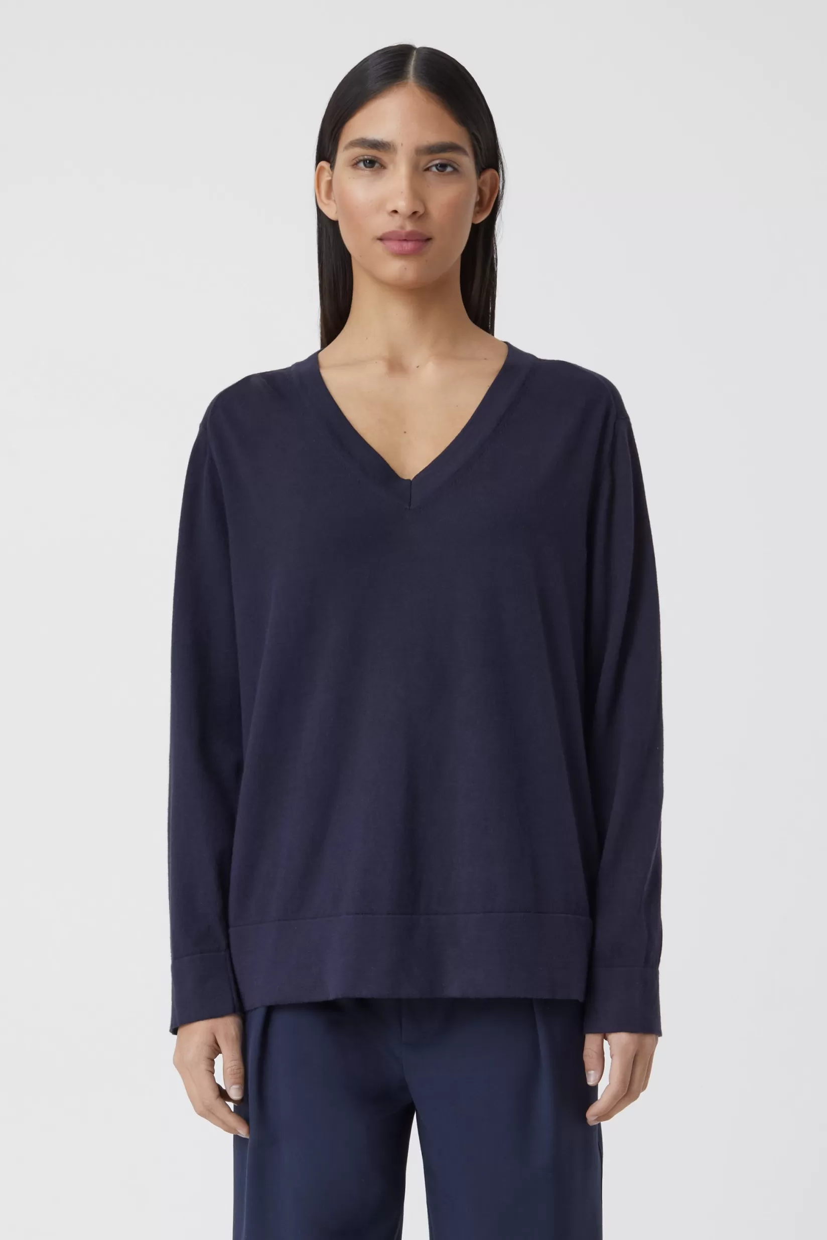 Outlet CLOSED V-Pullover Aus Baumwolle & Cashmere Dark Night