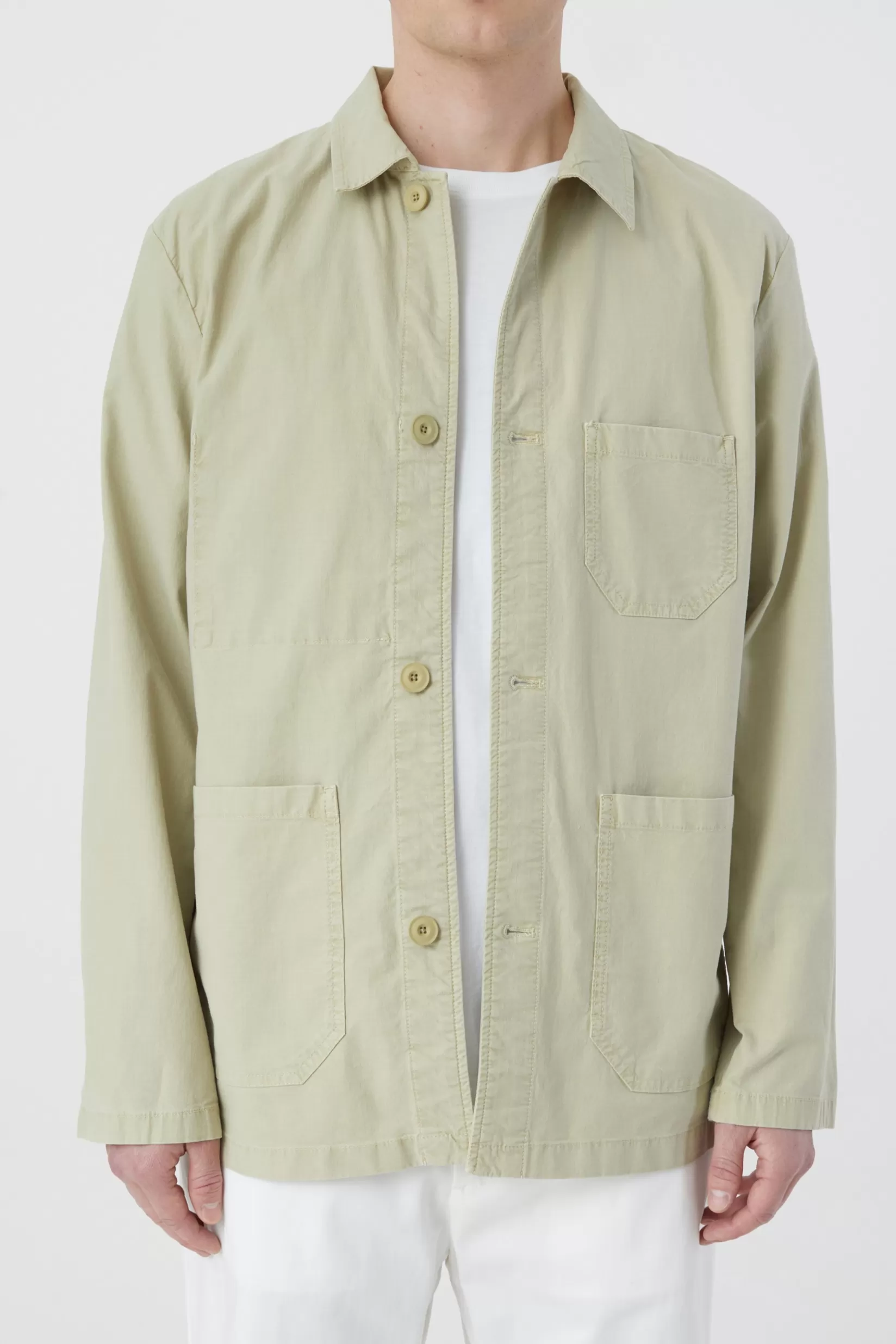 Clearance CLOSED Worker Jacket Aus Cotton Stretch Light Moss Green