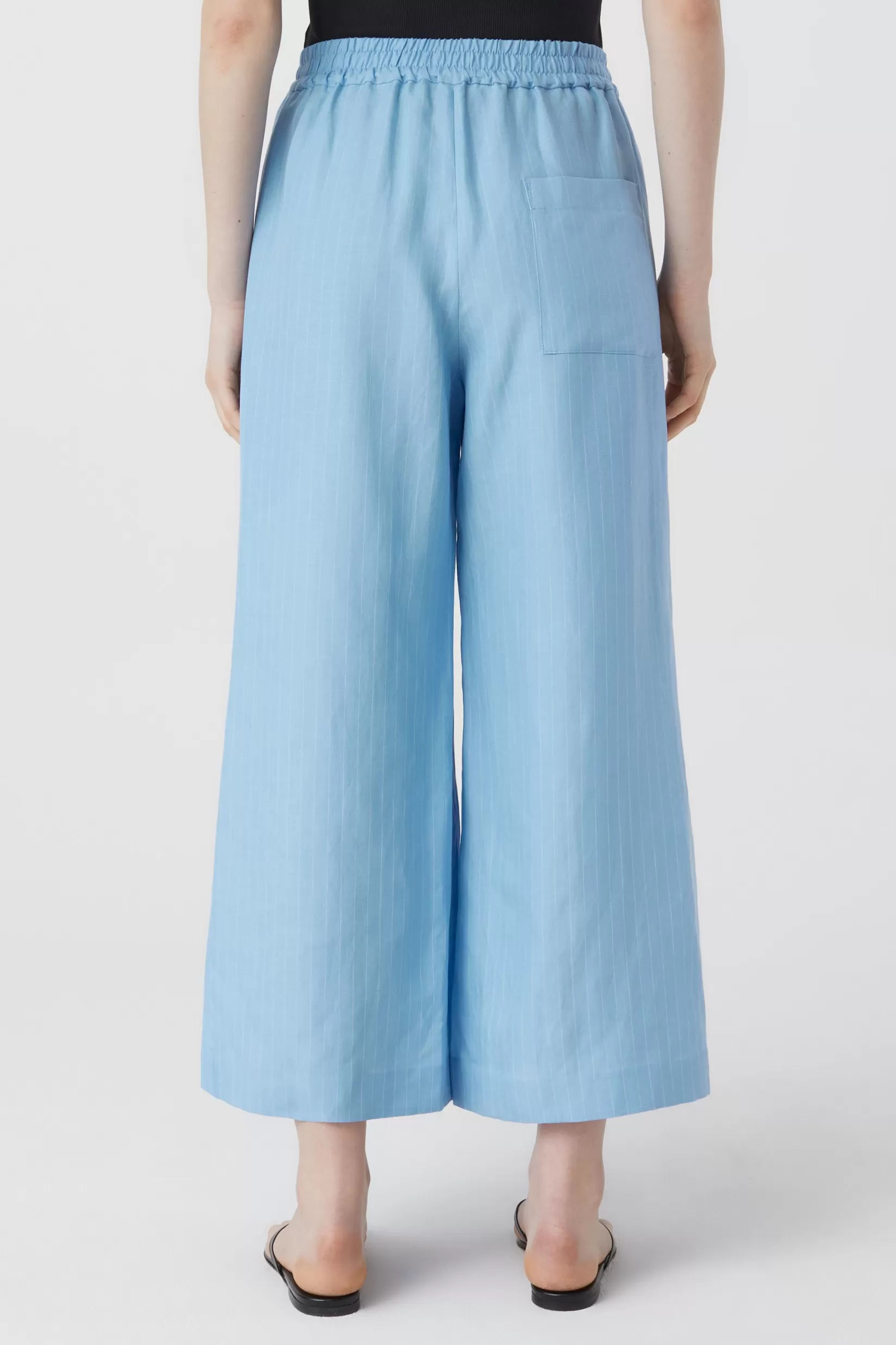 Best Sale CLOSED Wren Striped Linen Blend Pants Blue Morning Sky