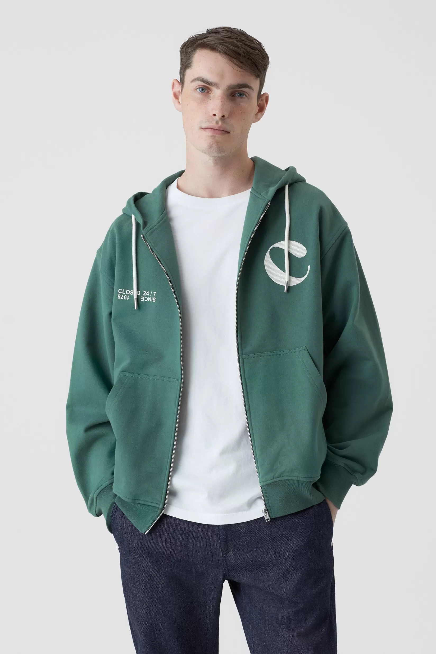 New CLOSED Zipped Hoodie Dark Jade