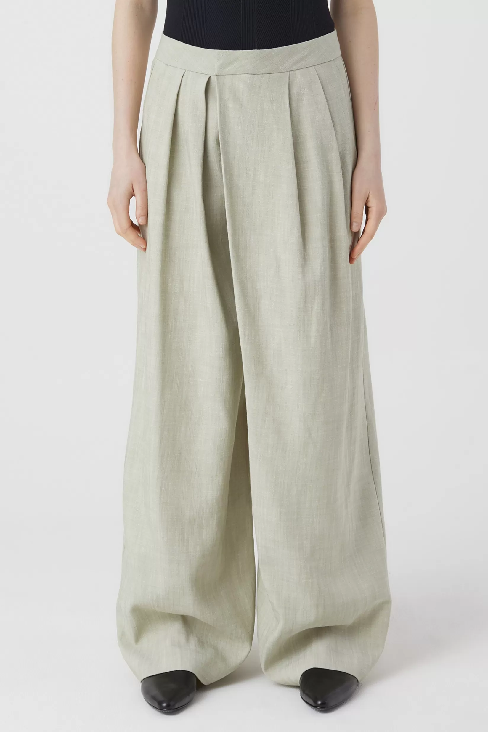 Clearance CLOSED Zola Structured Trousers Light Moss Green